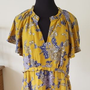 Anthropologie Floral Mini Dress Oversized  S